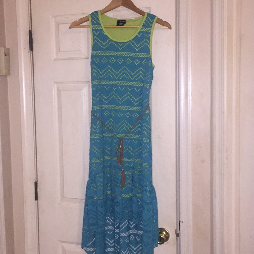 A blue dress
